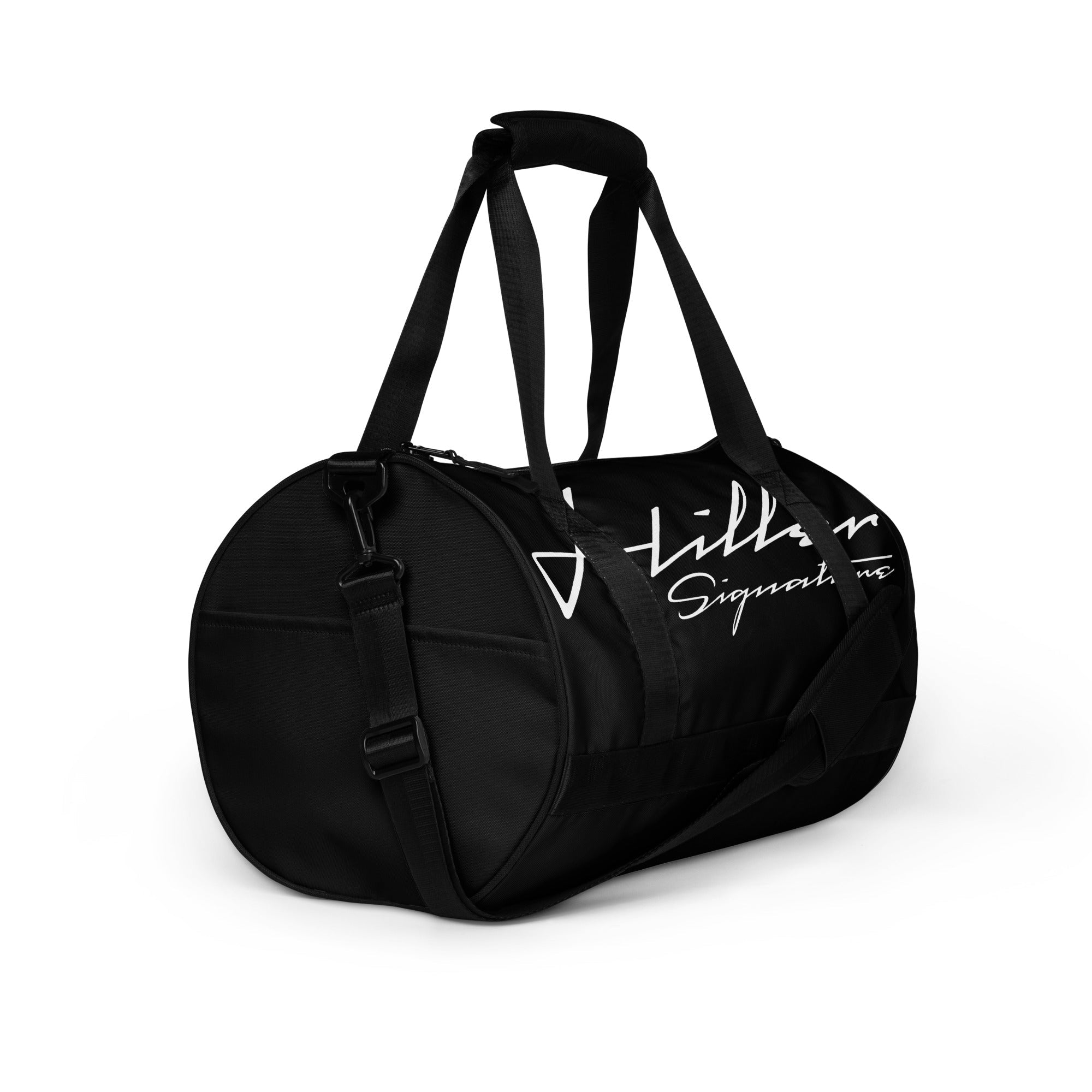 Signature Gym Bag White on Black - Hiller Signature