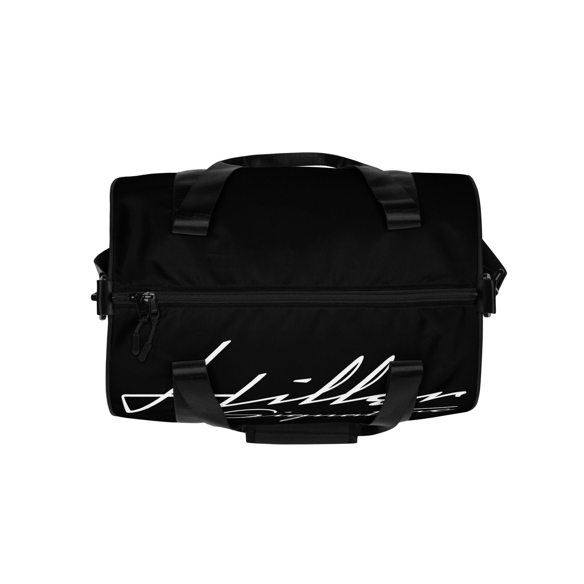 Signature Gym Bag White on Black - Hiller Signature
